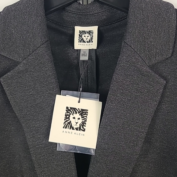 NWT Anne Klein One Button Grey Blazer Sz 10 - Picture 3 of 6